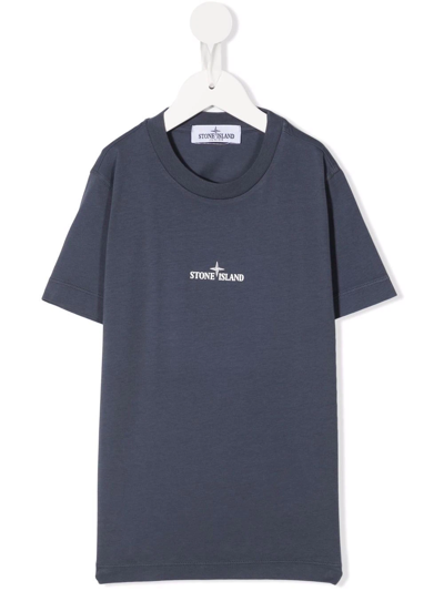 Stone Island Junior Kids' Logo-print T-.shirt In Blue