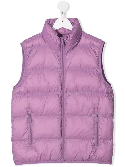 Dsquared2 Teen Logo-print Padded Gilet In Purple