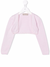 La Stupenderia Knitted Cropped Cardigan In Pink