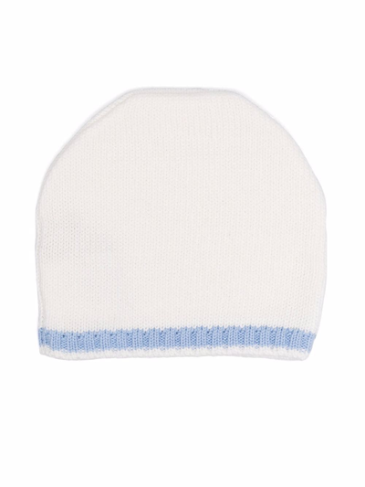 La Stupenderia Babies' Contrast-detail Knitted Beanie In White