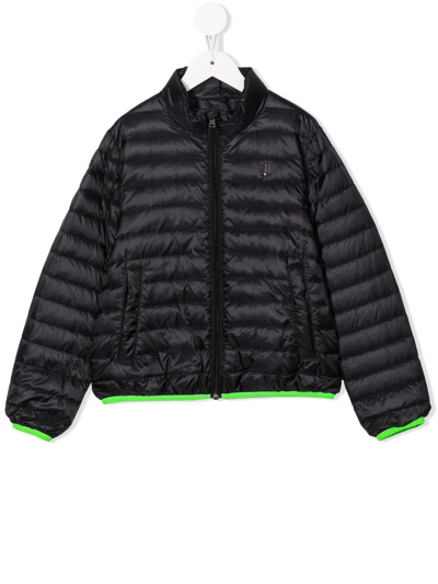 Herno Kids' Feather Down Zip-up Jacket In Navy