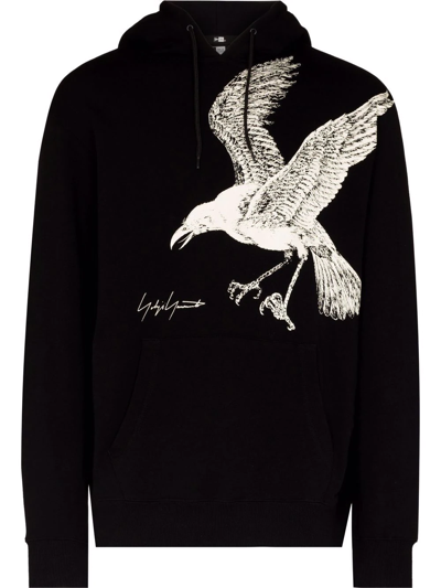 Yohji Yamamoto X New Era Eagle-print Pullover Hoodie In Black