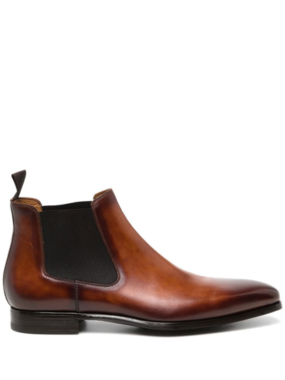 Magnanni Mens Brown Shaw Leather Chelsea Boots Eur 41 / 7 Uk