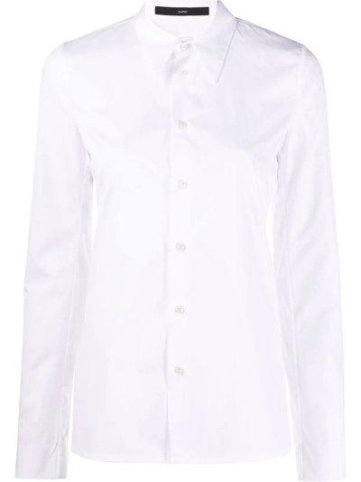 Sapio Buttoned Point-collar Shirt In White