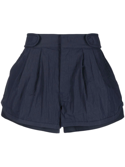 Juunj Crease-effect Pleated Shorts In Blue