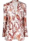 Etro Woman Ivory And Orange Tree Of Life Jacquard Blazer In White