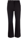 Theory Cropped Kick-flare Trousers In Black