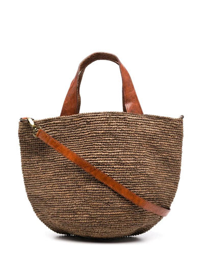 Ibeliv Woven Basket Tote In Brown