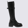 ANN DEMEULEMEESTER BLACK LEATHER HEIKE BOOTS
