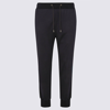 Paul Smith Black Drawstring Wool Trousers In Blue