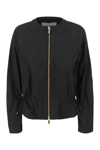 Woolrich Lightweight City Bomber Jacket With Drawstring In Black