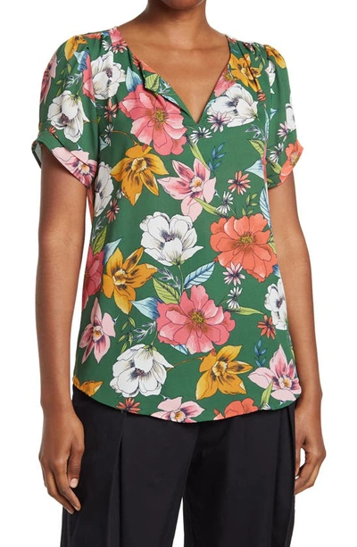 Dr2 By Daniel Rainn Daniel Rainn Pinch Sleeve Blouse In I599 Green