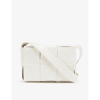 Bottega Veneta Cassette Mini Intrecciato Leather Cross-body Bag In White Silver