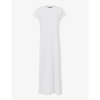 ALLSAINTS WOMENS OPTIC WHITE ANNA SHORT-SLEEVE COTTON MAXI DRESS 6
