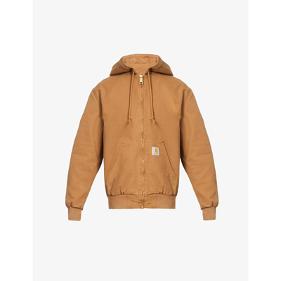 Carhartt Active Hooded Organic Cotton-piqué Jacket In Hamilton Brown