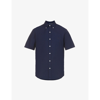 Polo Ralph Lauren Logo-embroidered Short-sleeved Custom-fit Cotton Shirt In Astoria Navy
