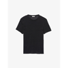 Sandro Pablo Solid Knit Tee In Noir / Gris