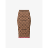 Off-white Intarsia-knit Arrows-logo Pencil Skirt In Black