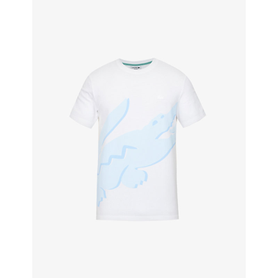 Lacoste Logo-print Short-sleeved T-shirt In Blanc