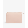 WHISTLES WOMENS PALE PINK ELITA LEATHER CLUTCH BAG,55508132