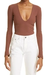 Alix Nyc Irving Long Sleeve Bodysuit In Cocoa