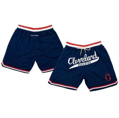 Rings & Crwns Navy Cleveland Buckeyes Replica Mesh Shorts