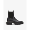 Allsaints Womens Black Hayley Elasticated Leather Chelsea Boots 4 In Black