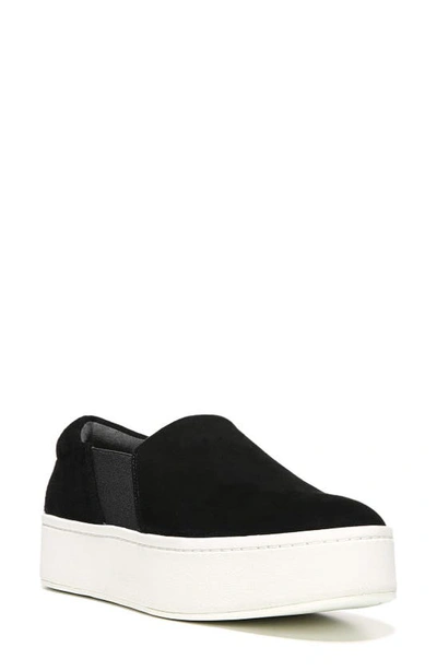 Vince Warren Slip-on Platform Suede Trainers In Black