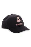 Isabel Marant Tyronh Embroidered Logo Baseball Cap In Black