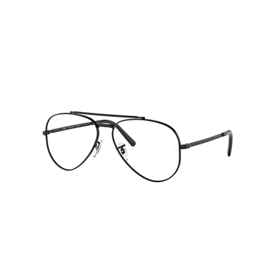 Ray Ban New Aviator Optics Eyeglasses Black Frame Clear Lenses Polarized 58-14