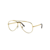 RAY BAN NEW AVIATOR OPTICS EYEGLASSES GOLD FRAME CLEAR LENSES POLARIZED 55-14