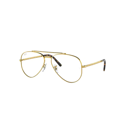 Ray Ban New Aviator Optics Eyeglasses Legend Gold Frame Clear Lenses Polarized 55-14