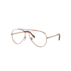 Ray Ban New Aviator Optics Eyeglasses Rose Gold Frame Clear Lenses Polarized 58-14 In Gold