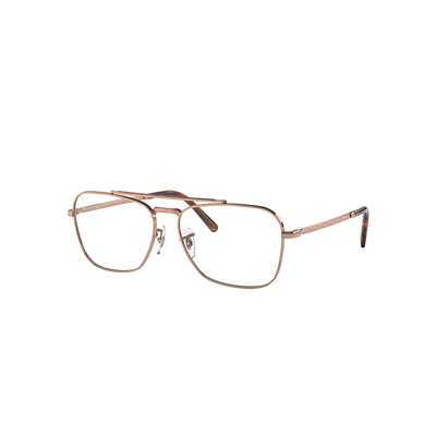 Ray Ban New Caravan Optics Eyeglasses Pink Gold Frame Clear Lenses Polarized 58-15