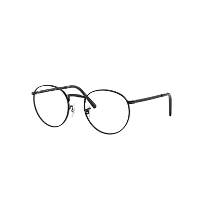 Ray Ban New Round Optics Eyeglasses Black Frame Clear Lenses Polarized 50-21