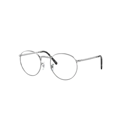 Ray Ban New Round Optics Eyeglasses Silver Frame Clear Lenses Polarized 47-21