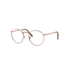 RAY BAN NEW ROUND OPTICS EYEGLASSES GOLD FRAME CLEAR LENSES POLARIZED 50-21