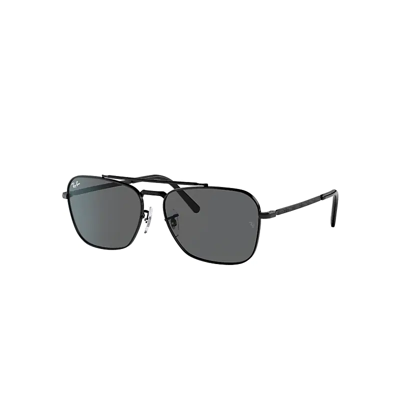 Ray Ban New Caravan Sunglasses Black Frame Grey Lenses 58-15