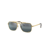 RAY BAN NEW CARAVAN SUNGLASSES GOLD FRAME SILVER LENSES POLARIZED 58-15