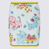 Moschino Calico Animals Piquet Mini Skirt In Fantasia Azzurro