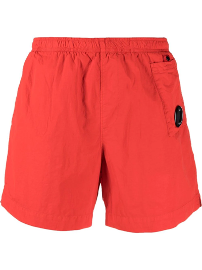 C.p. Company Elasticated Swim Shorts In Red