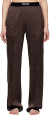 Tom Ford Straight-leg Silk-blend Trousers In Kb800 Dark Chocolate