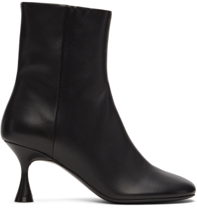 Acne Studios Black Leather Ankle Boots In 900 Black