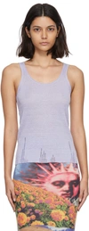 Acne Studios Purple Linen Rib Knit Tank Top In Adi Lilac Purple