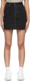 Acne Studios Black Denim Mini Skirt In 900 Black