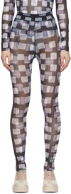 Henrik Vibskov Black Recycled Polyester Leggings In Dark Cubes