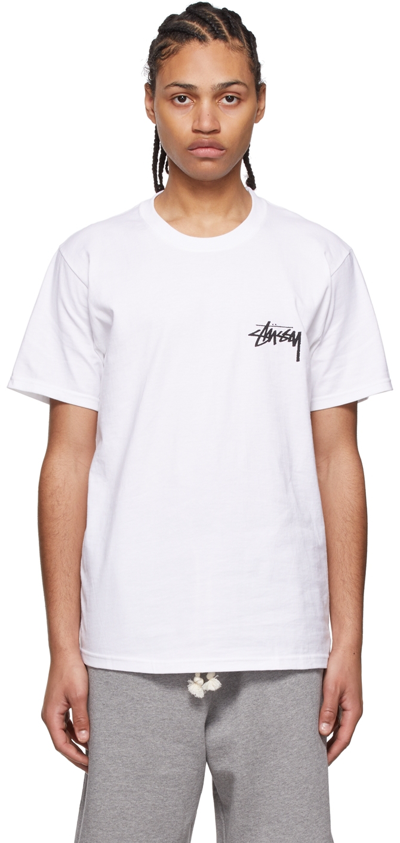 Stussy White Cotton T-shirt In White,black