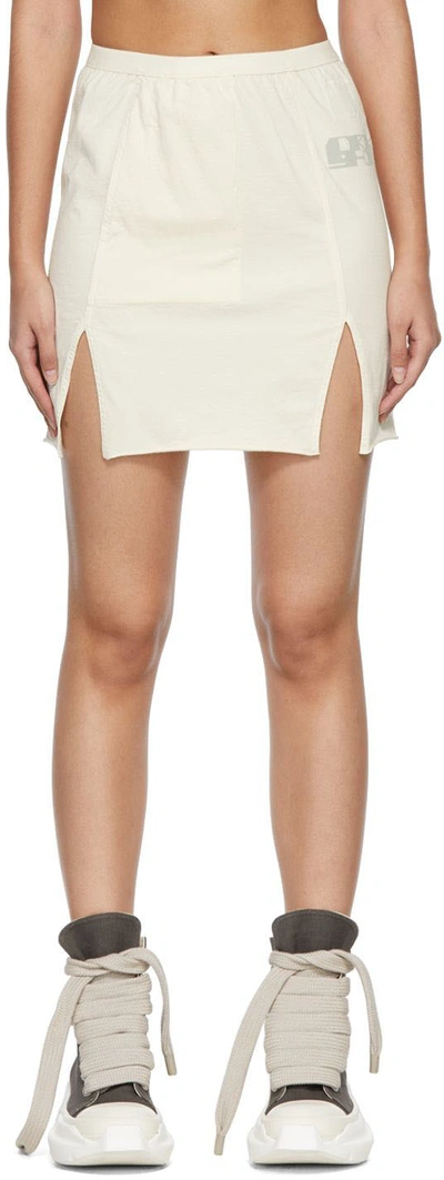 Rick Owens Drkshdw Off-white Organic Cotton Mini Skirt
