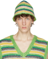 A PERSONAL NOTE GREEN STRIPED BEANIE