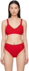 Recto Red Cotton Bikini In Red